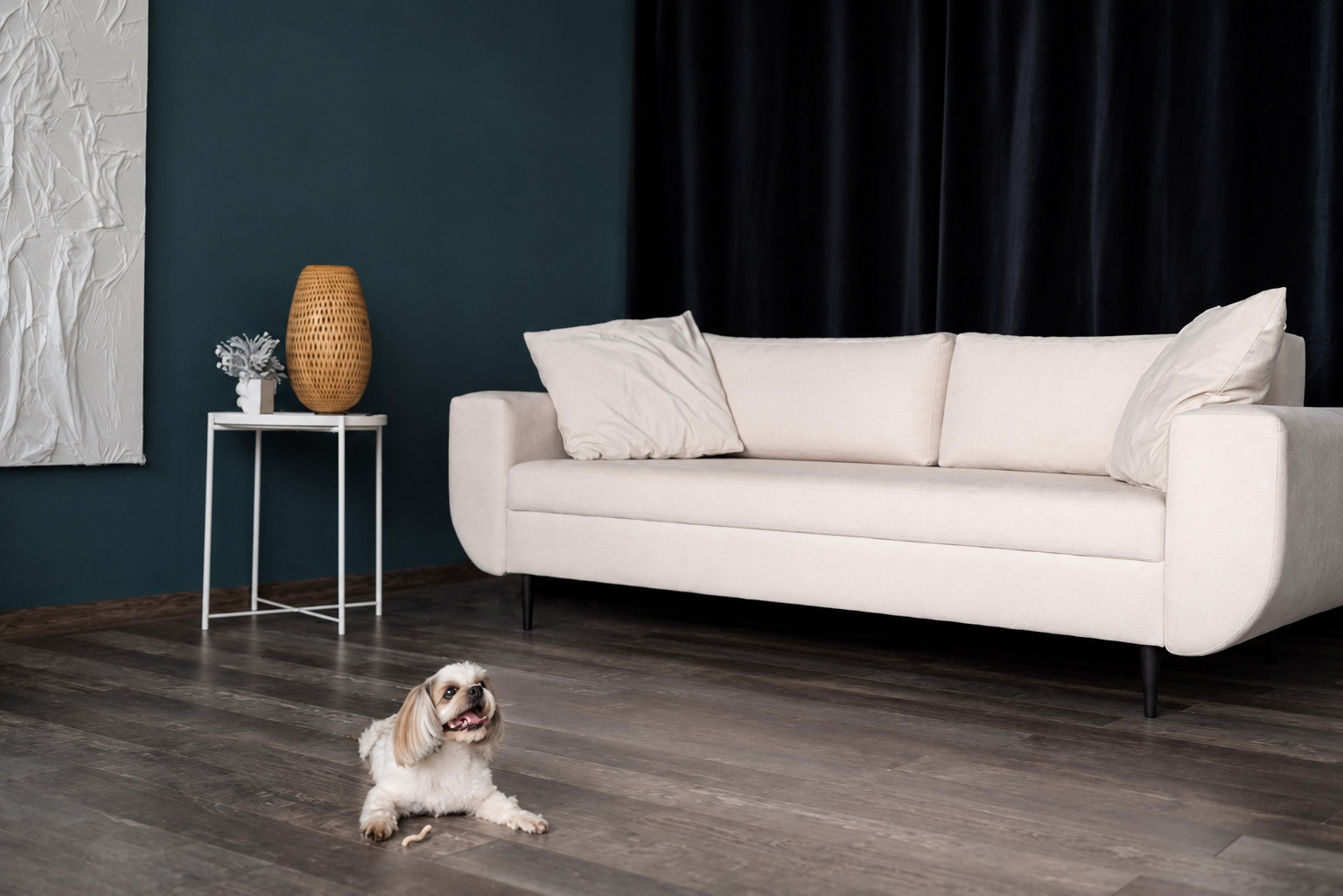 Warm wood toned laminate flooring